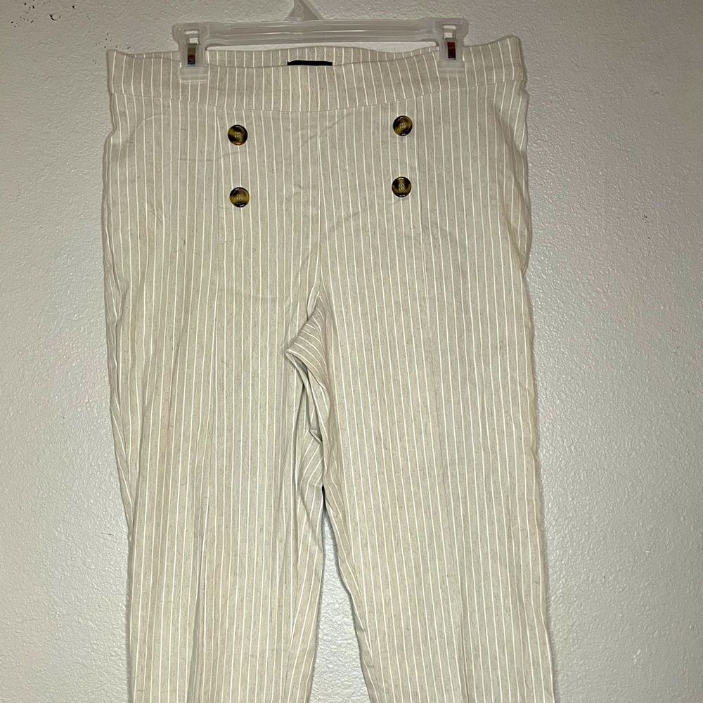 Pinstripe Tan Dress Pants